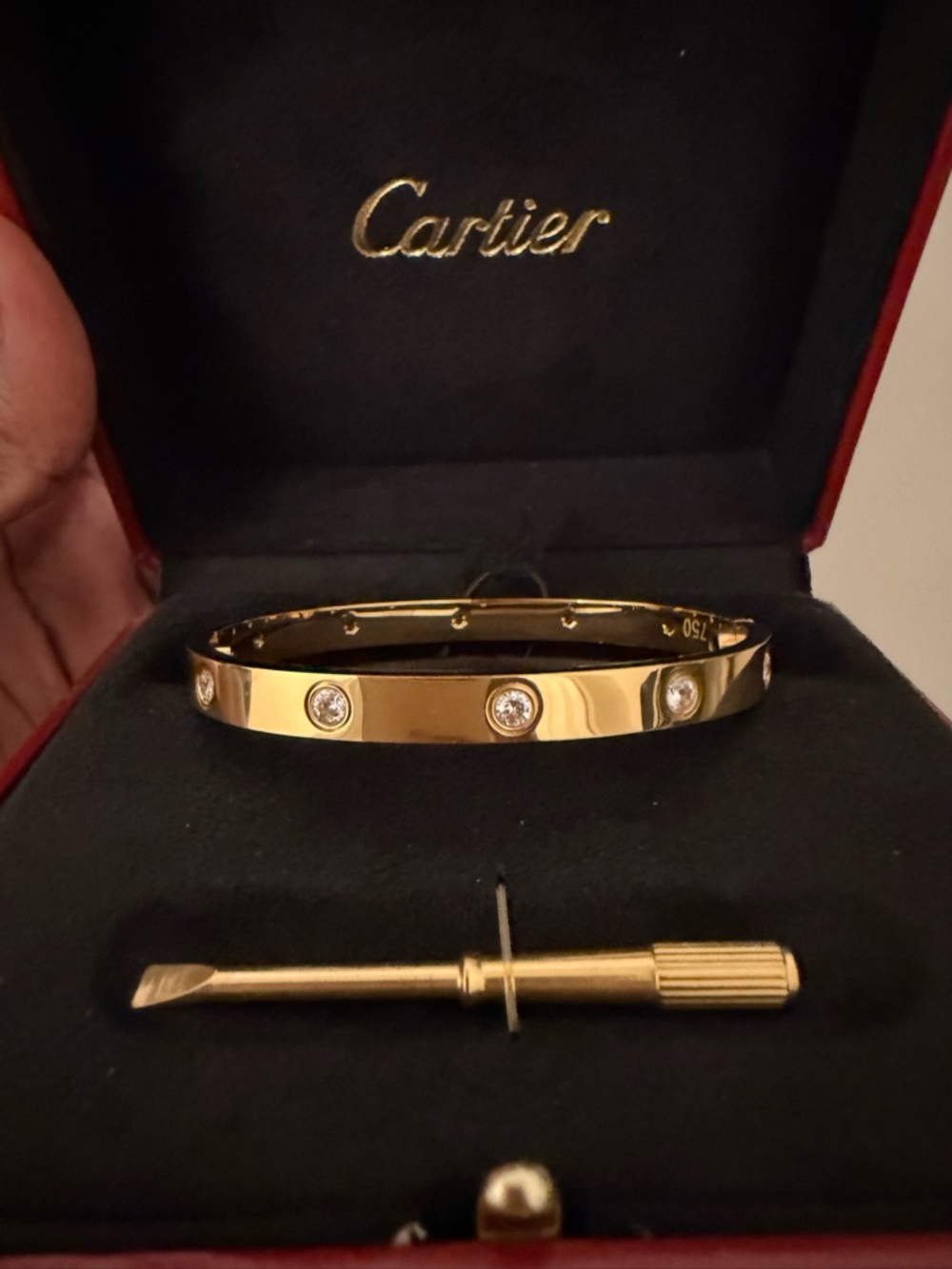 Cartier Yellow Gold Bracelet with Round Diamonds